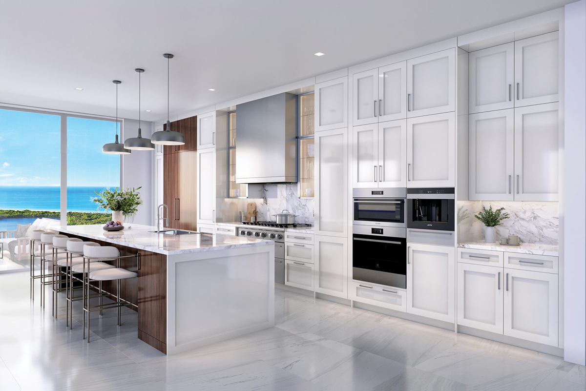 Epique at Pelican Bay &mdash; Estate residence kitchen with Gulf of Mexico views, Naples Florida